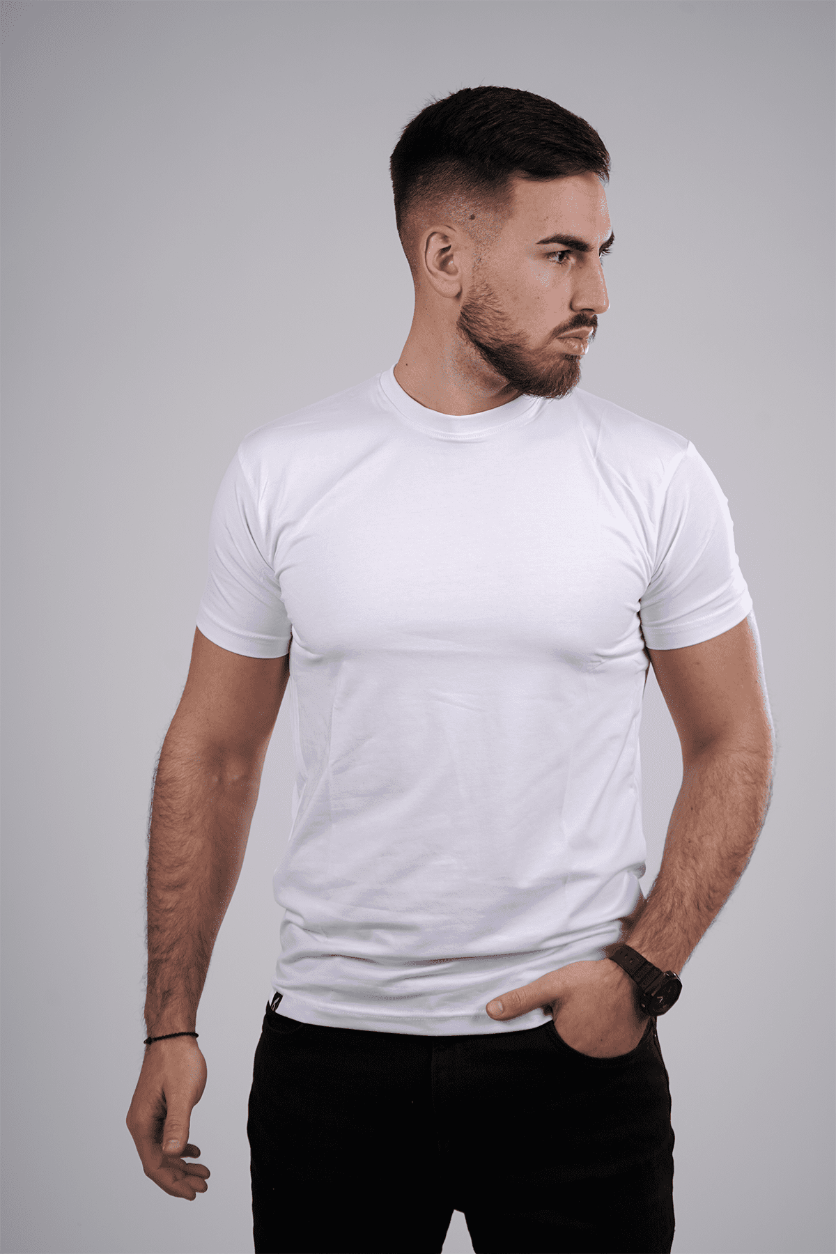 classic bela muska majica 1